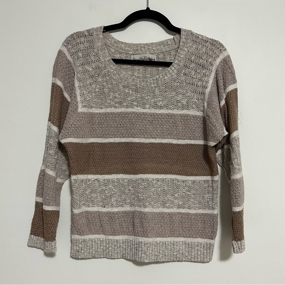 Vintage Diane Von Furstenberg Cotton/Linen Striped Sweater